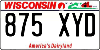 WI license plate 875XYD