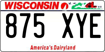 WI license plate 875XYE