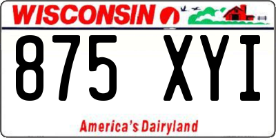 WI license plate 875XYI