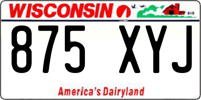 WI license plate 875XYJ