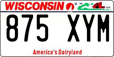 WI license plate 875XYM