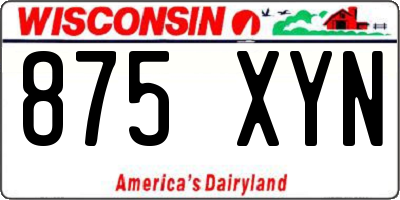 WI license plate 875XYN