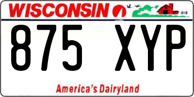 WI license plate 875XYP