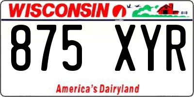 WI license plate 875XYR