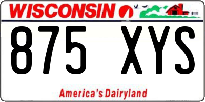 WI license plate 875XYS