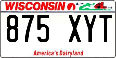 WI license plate 875XYT