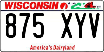 WI license plate 875XYV