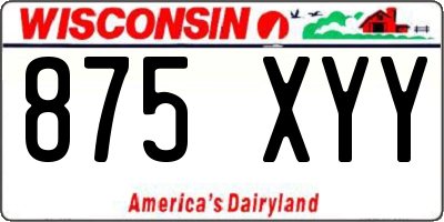 WI license plate 875XYY
