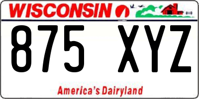WI license plate 875XYZ