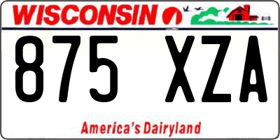 WI license plate 875XZA