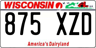 WI license plate 875XZD