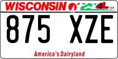 WI license plate 875XZE