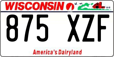 WI license plate 875XZF