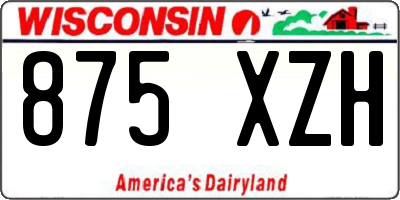 WI license plate 875XZH