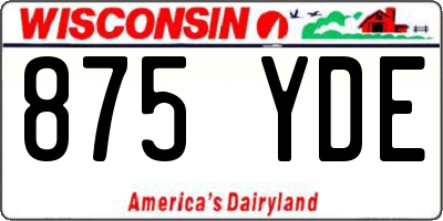 WI license plate 875YDE