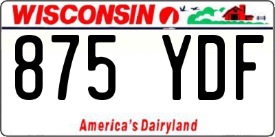 WI license plate 875YDF