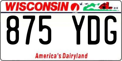 WI license plate 875YDG