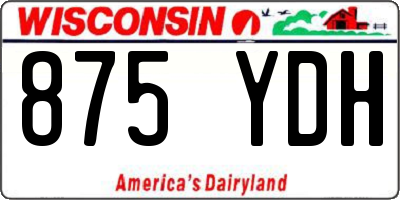 WI license plate 875YDH
