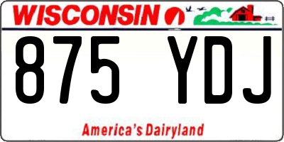 WI license plate 875YDJ
