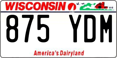 WI license plate 875YDM