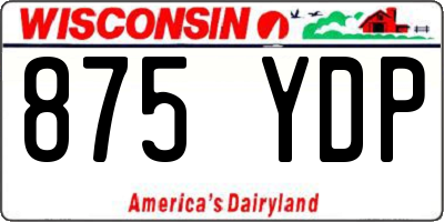 WI license plate 875YDP