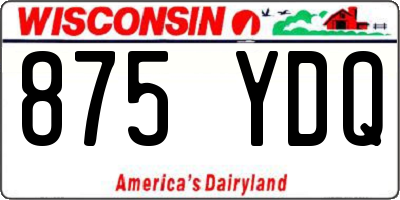 WI license plate 875YDQ