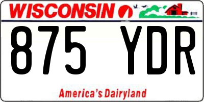 WI license plate 875YDR