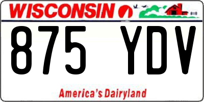 WI license plate 875YDV