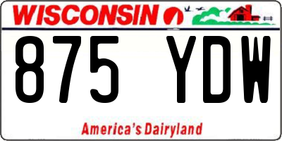 WI license plate 875YDW