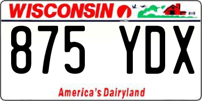 WI license plate 875YDX