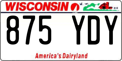 WI license plate 875YDY