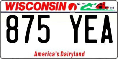 WI license plate 875YEA
