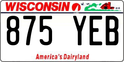 WI license plate 875YEB
