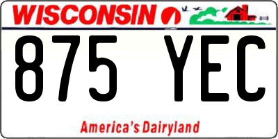 WI license plate 875YEC