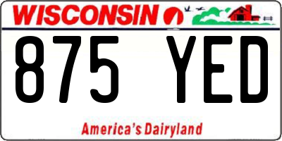 WI license plate 875YED