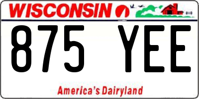 WI license plate 875YEE