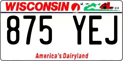 WI license plate 875YEJ