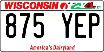 WI license plate 875YEP