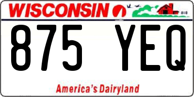WI license plate 875YEQ