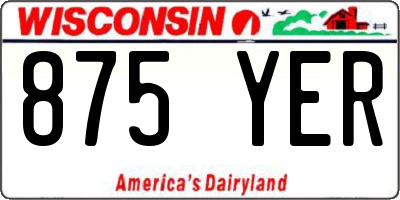 WI license plate 875YER