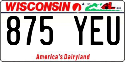 WI license plate 875YEU
