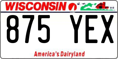 WI license plate 875YEX