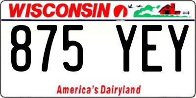 WI license plate 875YEY