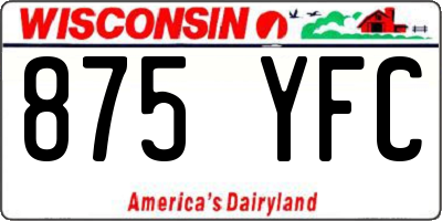WI license plate 875YFC