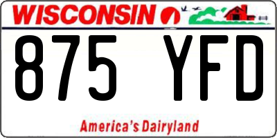 WI license plate 875YFD