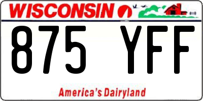 WI license plate 875YFF