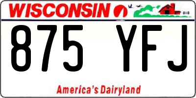 WI license plate 875YFJ