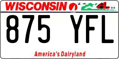 WI license plate 875YFL