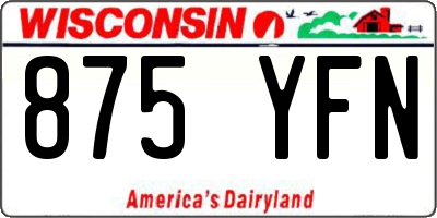 WI license plate 875YFN