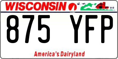 WI license plate 875YFP